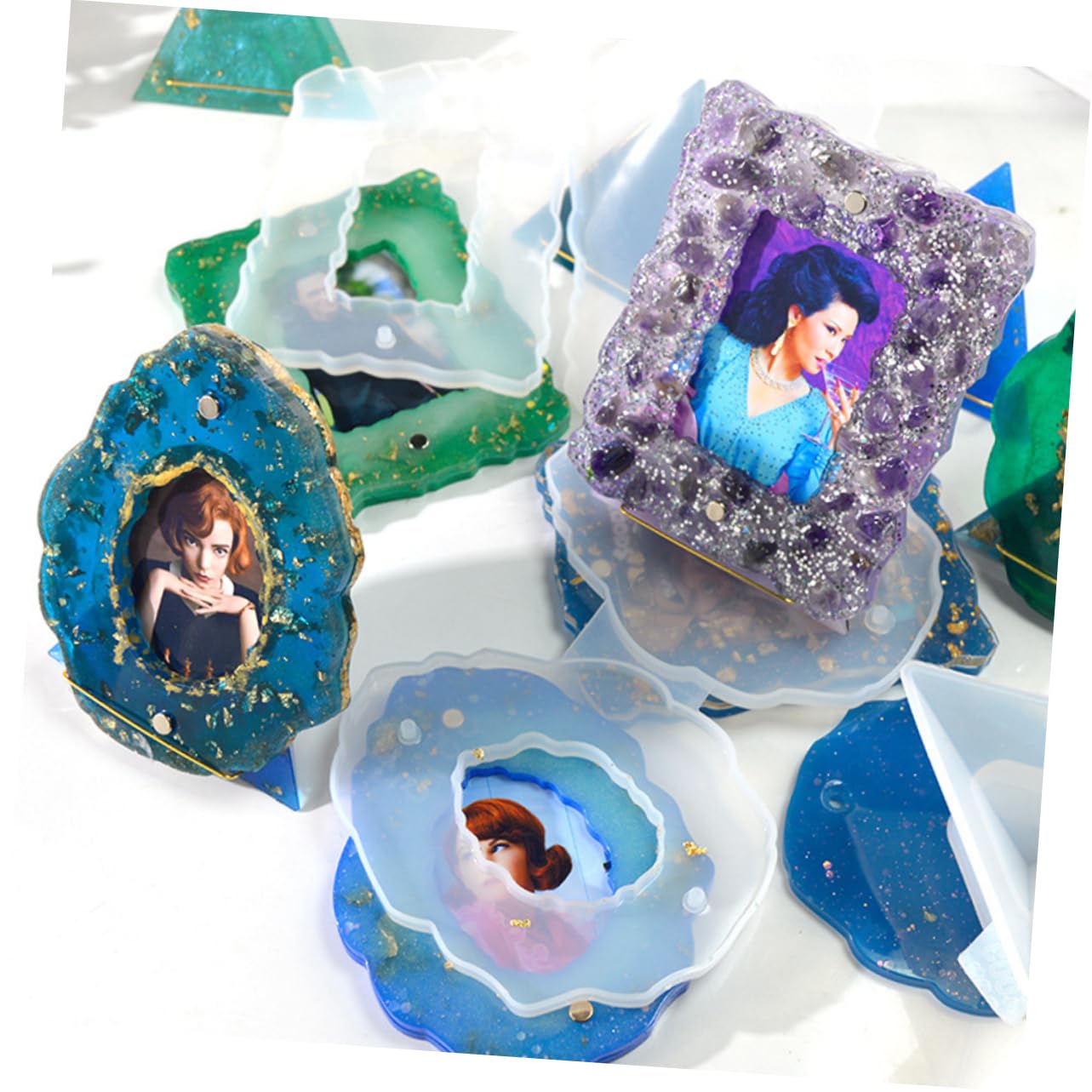 1pc DIY Silicone Photo Frame Mold for Epoxy Resin Craft - Perfect for Custom Picture Frames, Scrapbooking & Home Decor Projects