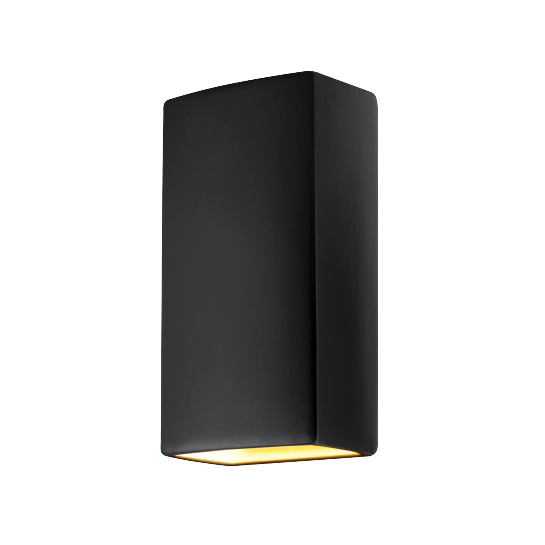 Ambiance Closed Top Big Rectangular Outdoor Wall Sconce in Carbon Matte Black Finish - Perfect for Porch, Patio, and Garden Lighting