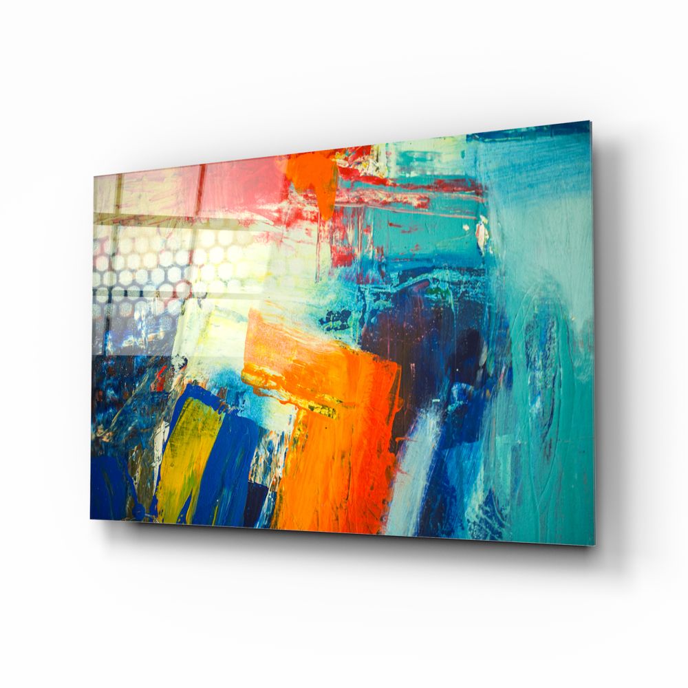 Abstract Blue & Orange II Wall Art - Modern Canvas Painting for Living Room, Bedroom & Office Decor