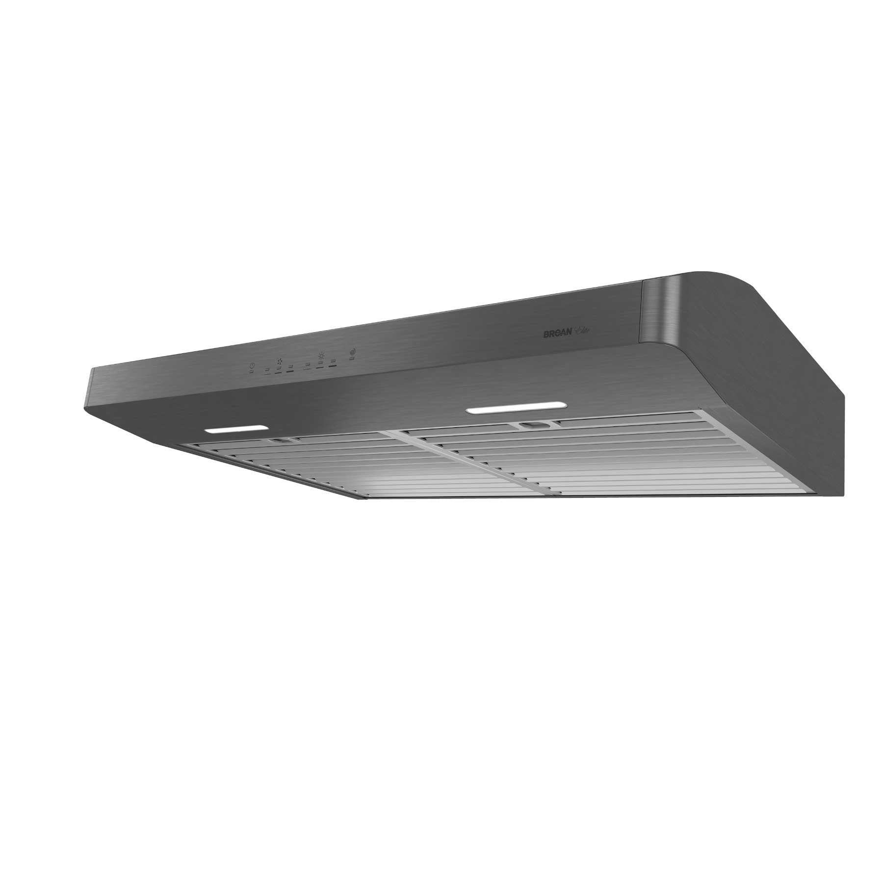 Broan 36-Inch Black Stainless Steel Range Hood 650 CFM Under Cabinet Kitchen Vent - Perfect for Modern Kitchens & Cooking Spaces