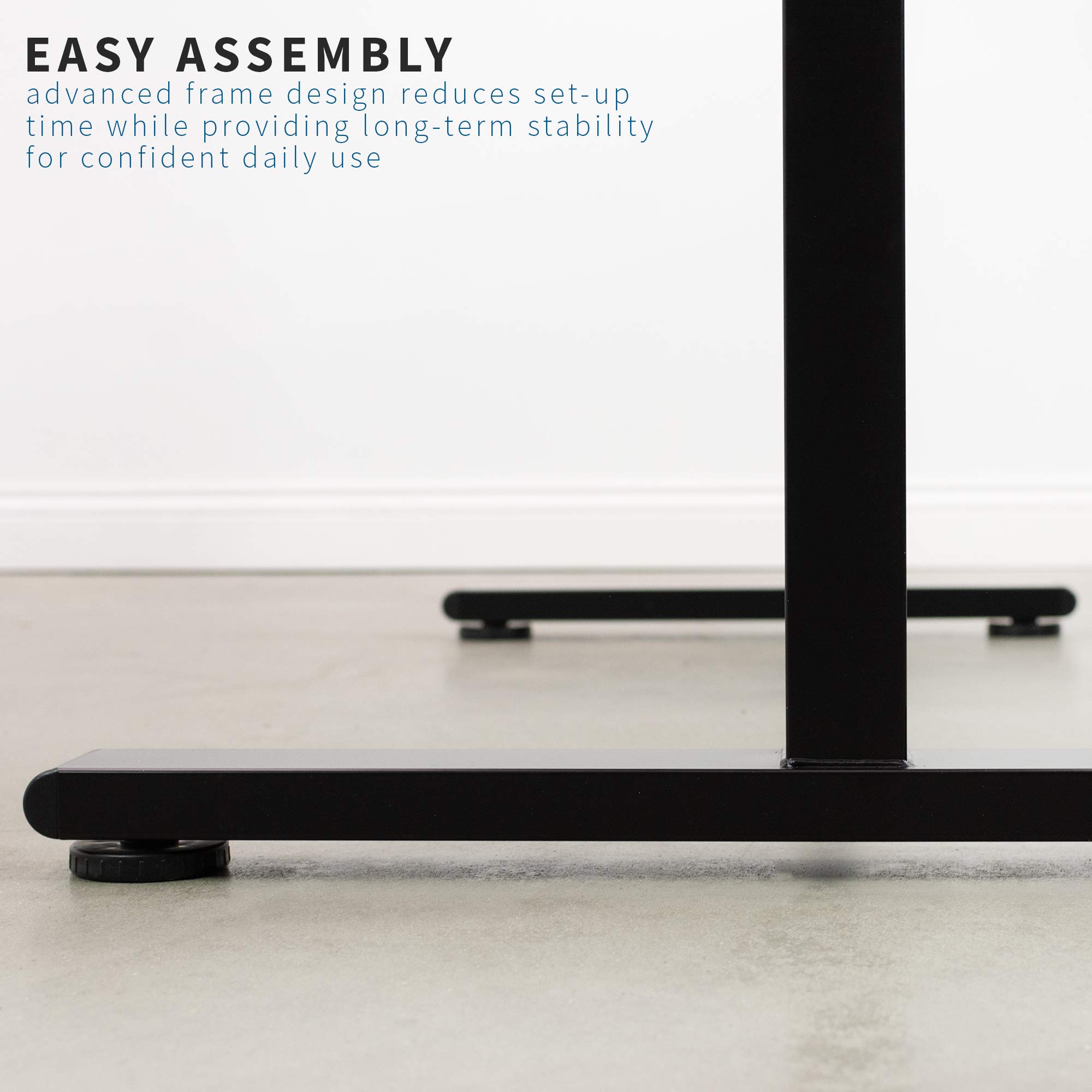 VIVO Height Adjustable 140cm x 61cm Standing Desk | Hand Crank Sit Stand Home Office Workstation with Frame & Table Top | Black | DESK-M55TB | Perfect for Small Spaces & Remote Work