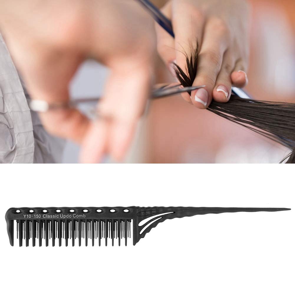 Professional 3-Row Pointed Hair Styling Comb - Barber Salon Hair Modeling Tool for Styling, Cutting & Detangling (Black) | Perfect for Salon Professionals, Home Haircuts & Beard Grooming