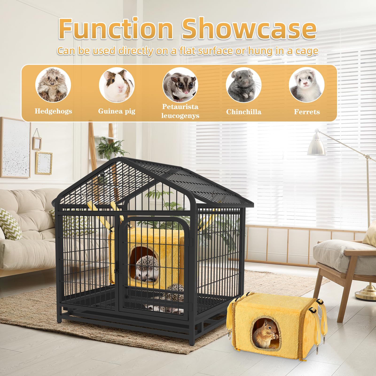 Rat Hammock Bed for Small Pets - Ferret Hanging Bed & Cage Accessories - Cozy Guinea Pig Hideout & Chinchilla Hammock for Cage - Perfect for Small Animal Sleeping, Playing & Relaxing in Cages