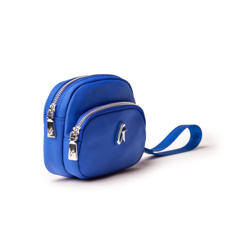 Premium Nylon Double Zip Wristlet Wallet - Stylish Blue Clutch for Women | Perfect for Everyday Use, Travel & Night Out