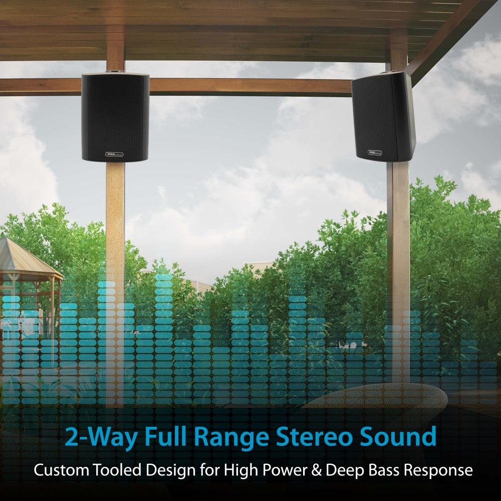 6.5 Inch Indoor Outdoor Wall Mount Speakers - High-Quality Weatherproof Stereo Sound for Home Theater, Patio, Garden & Commercial Use