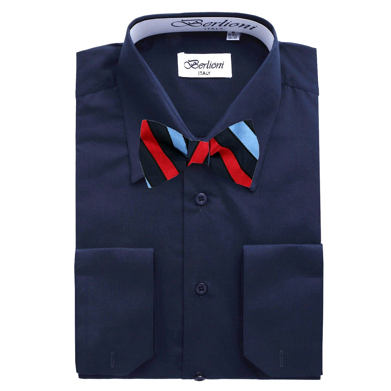 Premium Men's Green Solid Dress Shirt with Silk Self-Tie Bow Tie Set - Formal Business Attire & Wedding Party Outfit