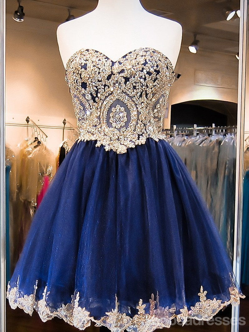 Elegant Navy Blue Skirt with Gold Lace Beading - Homecoming & Prom Dresses (Style CM0027) | Perfect for Formal Dances, Evening Parties & Special Occasions