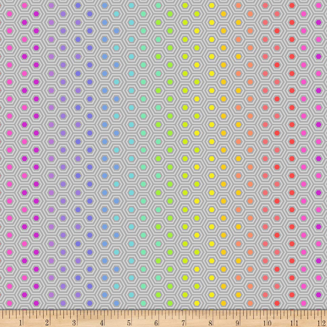 Tula Pink True Colors Hexy Rainbow Dove Fabric by the Yard - Premium Cotton Quilting Material for DIY Crafts, Home Decor & Sewing Projects
