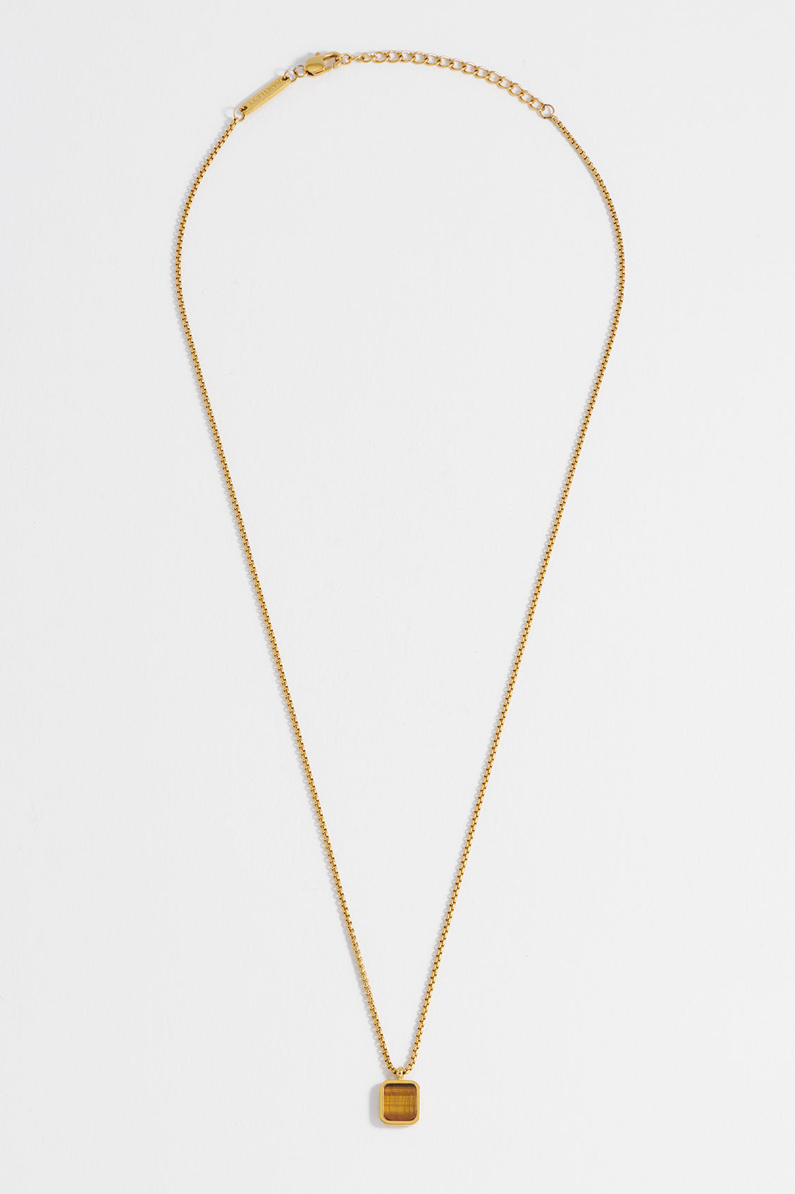 Men's Square Gemstone Pendant Necklace - Sterling Silver or Gold Plated - Perfect for Gifts, Weddings & Everyday Wear