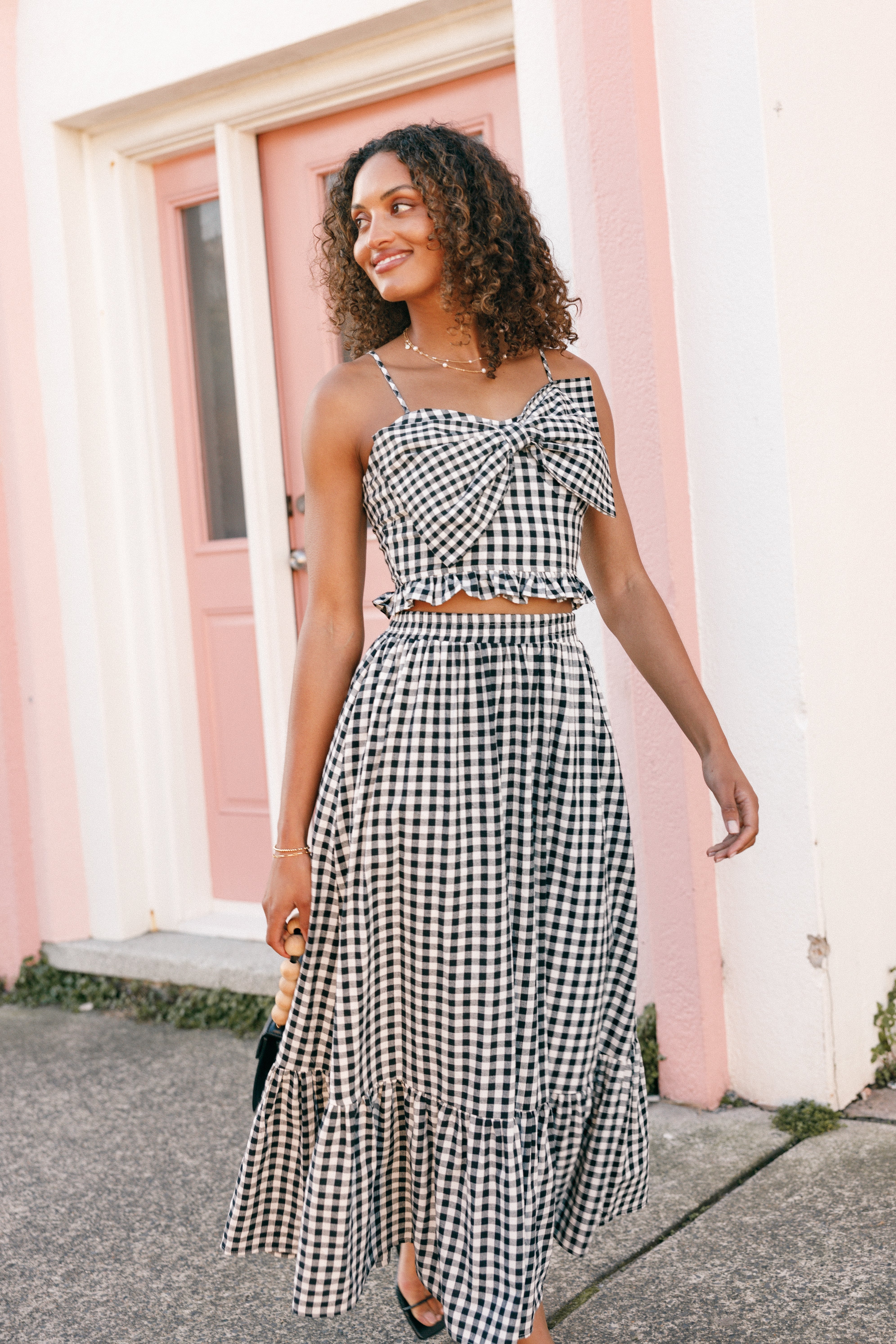 Bambi Top - Black Gingham Checkered Blouse for Women | Casual Summer Tops | Perfect for Beach, Picnic & Date Night Outfits