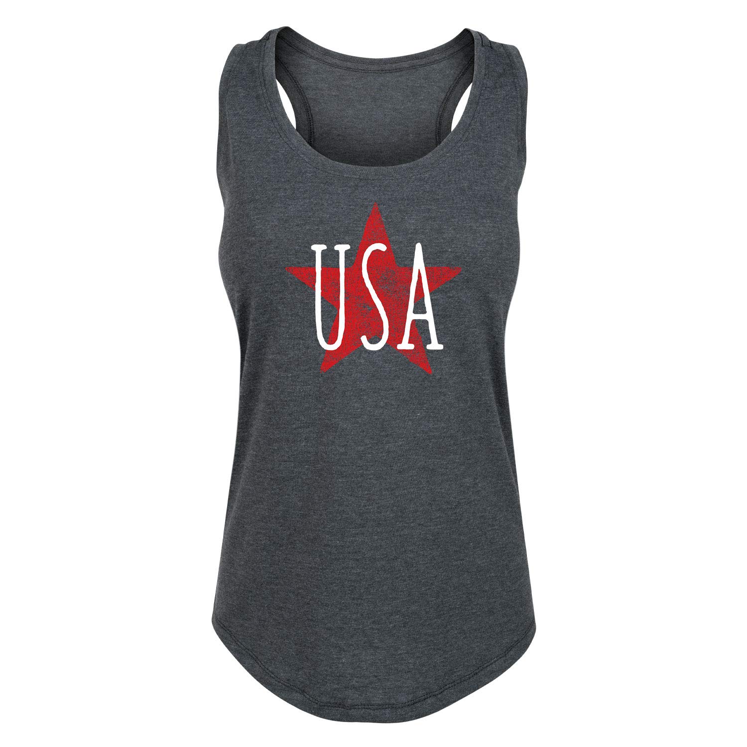 USA Star Women's Racerback Tank Top - Breathable Workout Shirt for Yoga, Running & Gym - Comfortable Athletic Wear for Women
