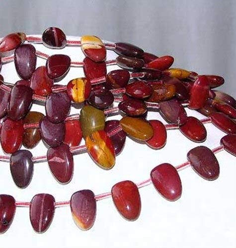 Premium Red Mookaite Tongue Briolette Beads Strand (15 Inch) for Jewelry Making - DIY Necklace, Bracelet & Earrings - Natural Stone Beads for Boho & Handmade Jewelry Crafting