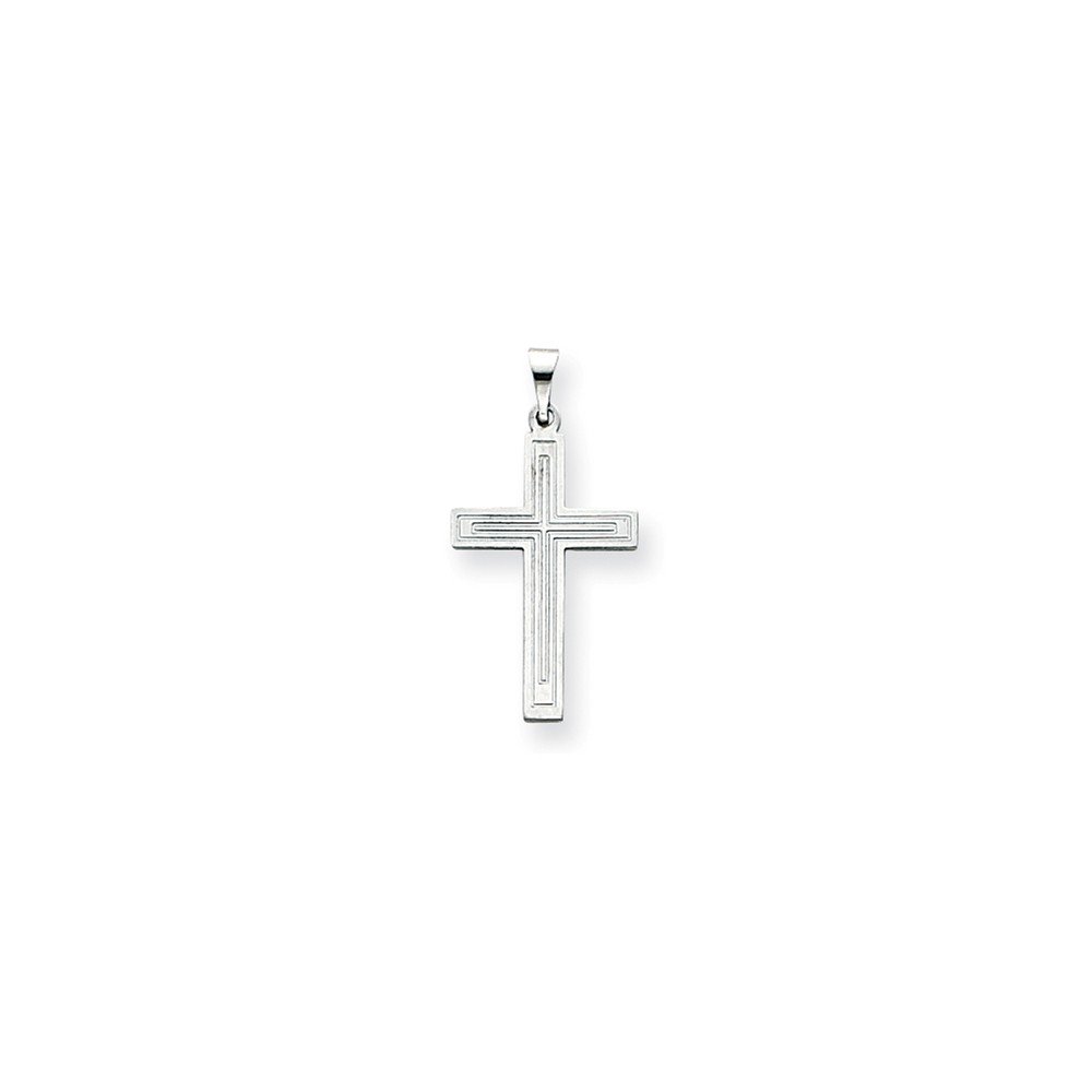 14K White Gold Cross Pendant Necklace for Women - Elegant 14KT Solid Gold Religious Jewelry - Perfect for Baptism, Confirmation & Everyday Wear