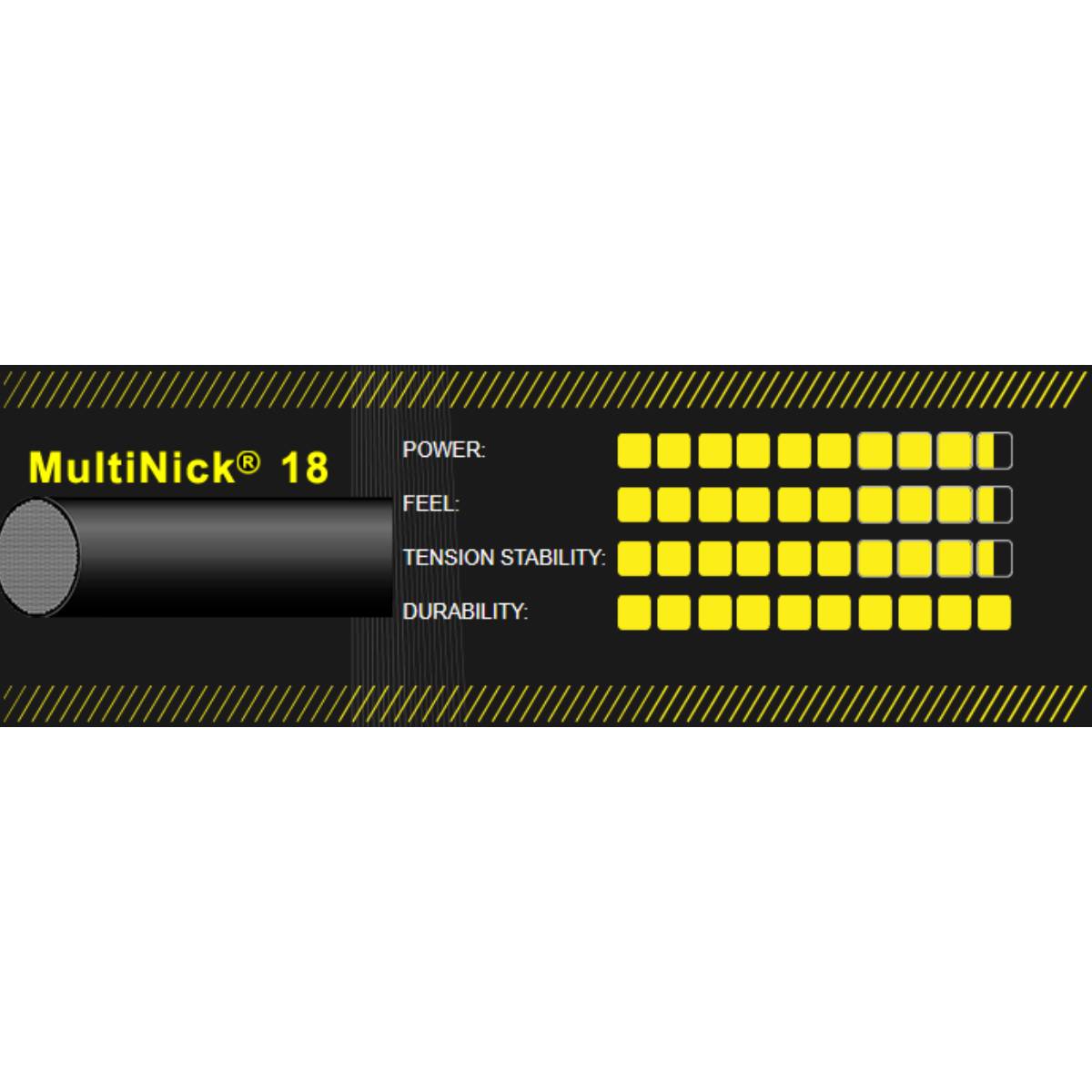 Ashaway MultiNick 18 Squash String Reel (660 Feet, Black) - Premium Badminton & Squash Racket String for Enhanced Performance and Durability | Perfect for Professional Players and Training Sessions