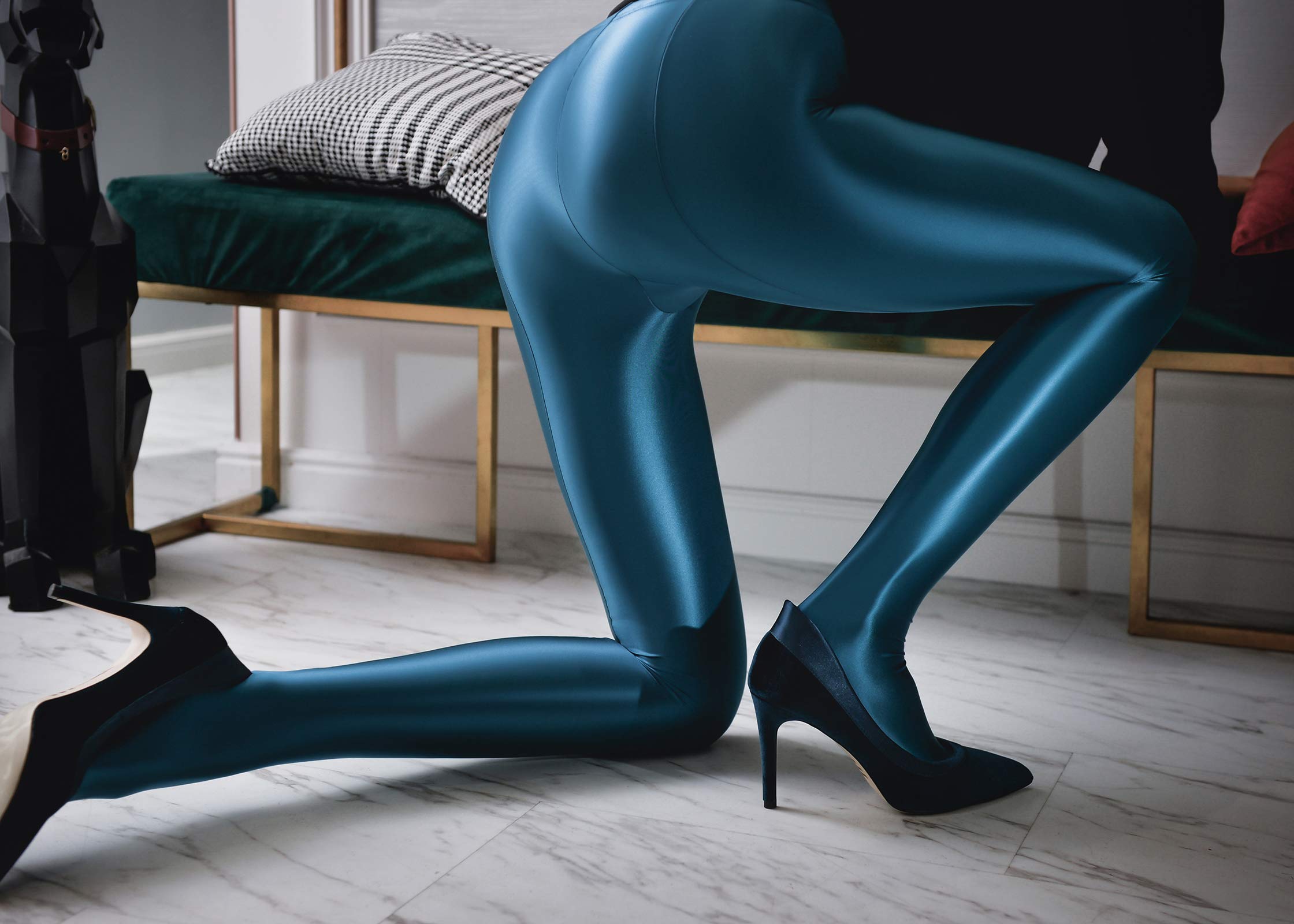 Shiny Opaque Pantyhose - High Waist Tights for Women | Sexy Stockings & Yoga Pants | Workout Leggings for Fitness, Running & Dance | Perfect for Gym, Office Wear & Night Out