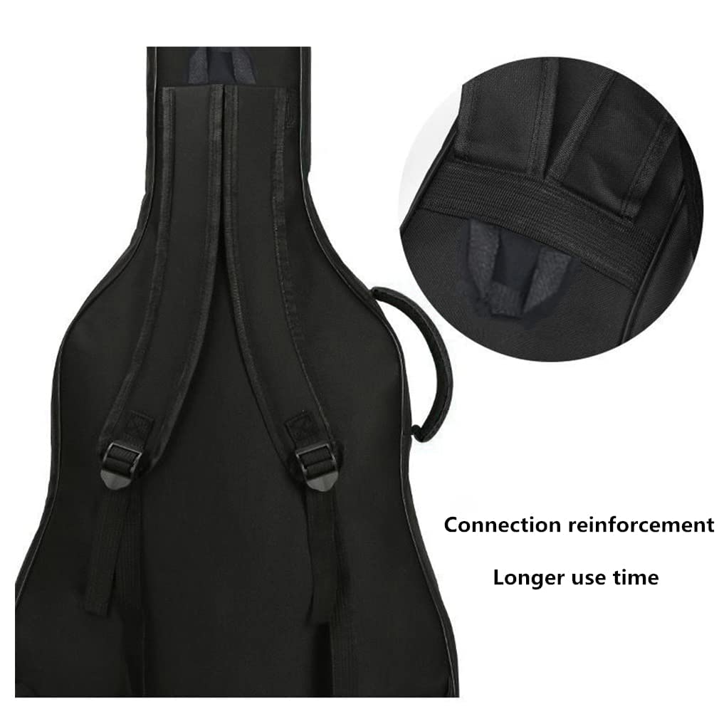 H&Z 47 Inch Electric Bass Guitar Bag - Double Straps, 7mm Cotton Padding, Waterproof Soft Cover Backpack for Secure Transport & Storage | Perfect for Gigging, Travel & Home Use
