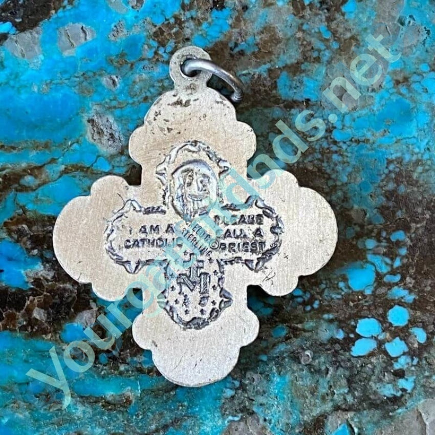 Vintage Sterling Silver Catholic Devotional Cross Pendant - Religious Jewelry for Prayer, Worship & Faithful Gifts