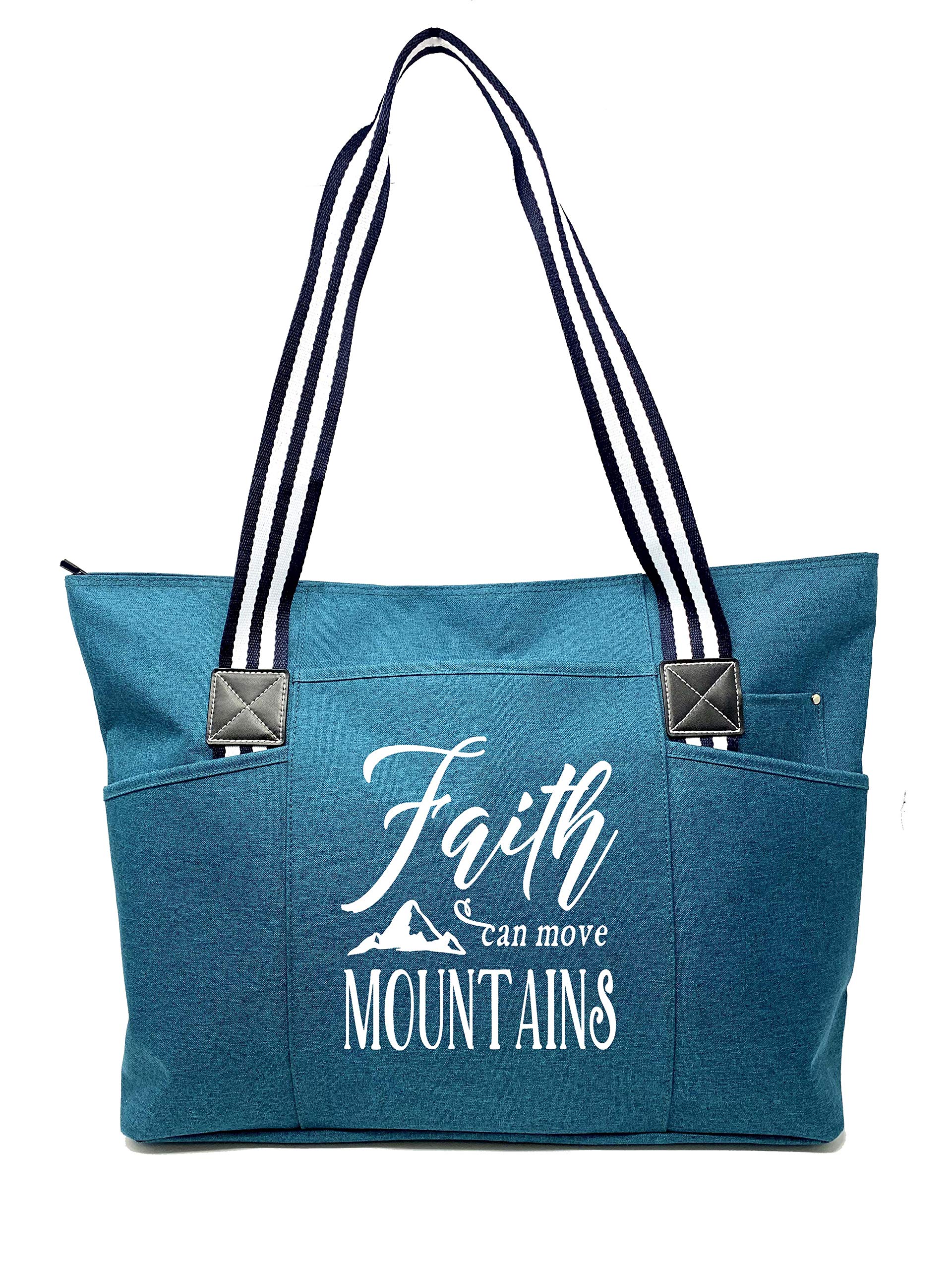 Brooke & Jess Designs Large Zippered Inspirational Tote Bags for Women - Christian Gift Ideas | Bible Study, Church, Work & Travel Tote