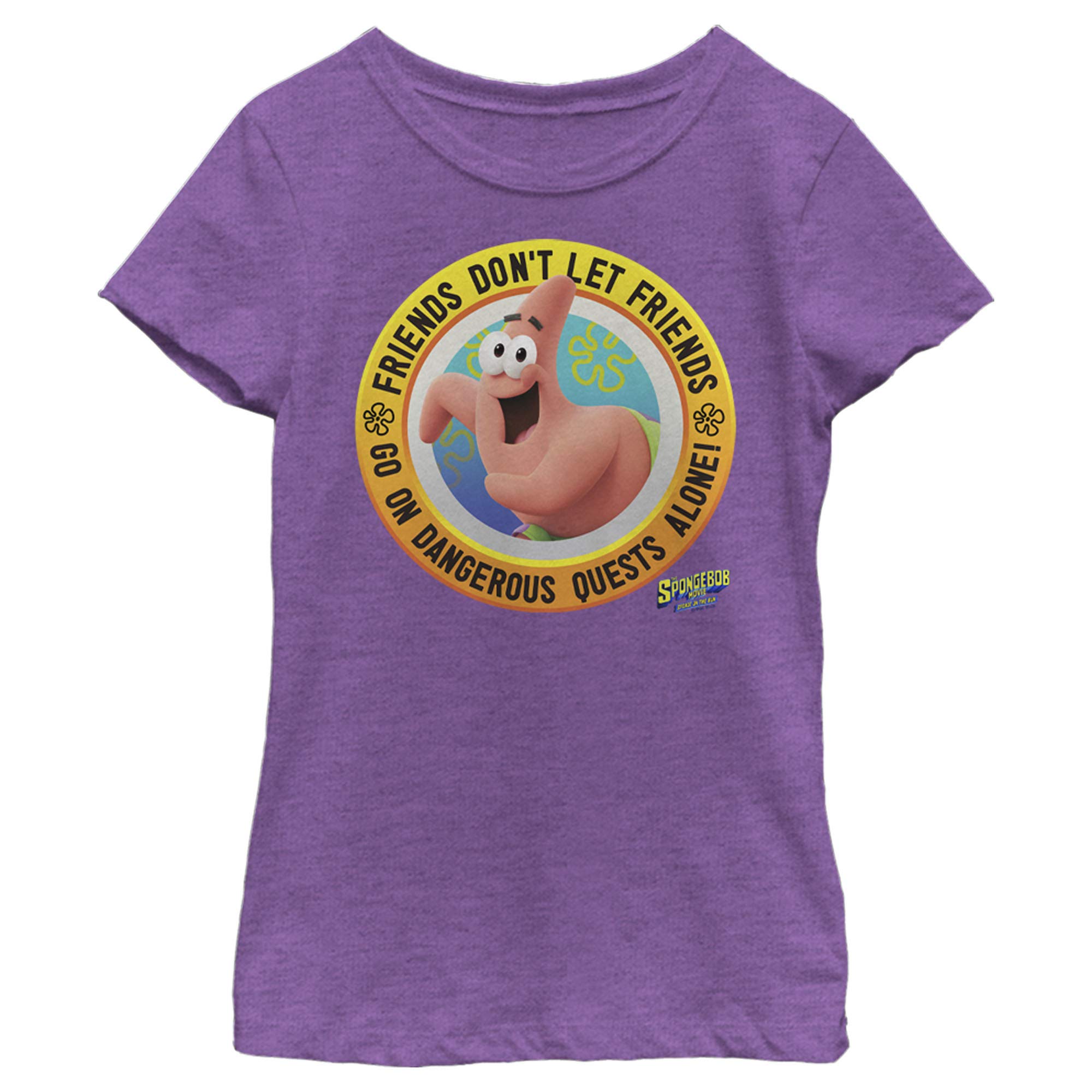 SpongeBob SquarePants Dangerous Quests Girls Short Sleeve T-Shirt - Fun Cartoon Graphic Tee for Kids | Perfect for School, Playdates & Birthday Parties