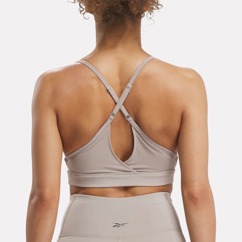 Reebok Women's Lux Strappy Grey Sports Bra - High Support Workout Top for Running, Yoga & Gym Fitness