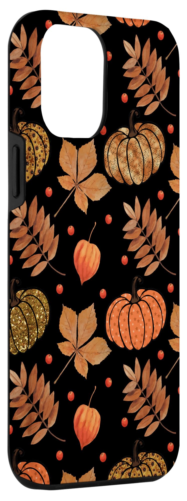iPhone 12 Pro Max Case - Halloween Pumpkin & Autumn Leaves Design - Shockproof Protective Phone Cover for iPhone 12 Pro Max - Perfect Fall Gift, Thanksgiving & Halloween Accessory (Use for Daily Protection, Seasonal Decor, Holiday Gifting)