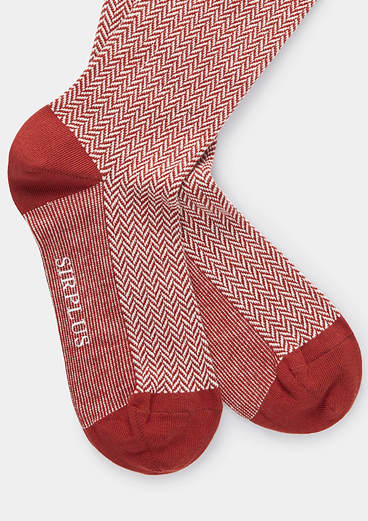Premium Red Cotton Herringbone Socks for Men & Women - Soft, Breathable & Comfortable - Perfect for Casual Wear, Office & Outdoor Activities