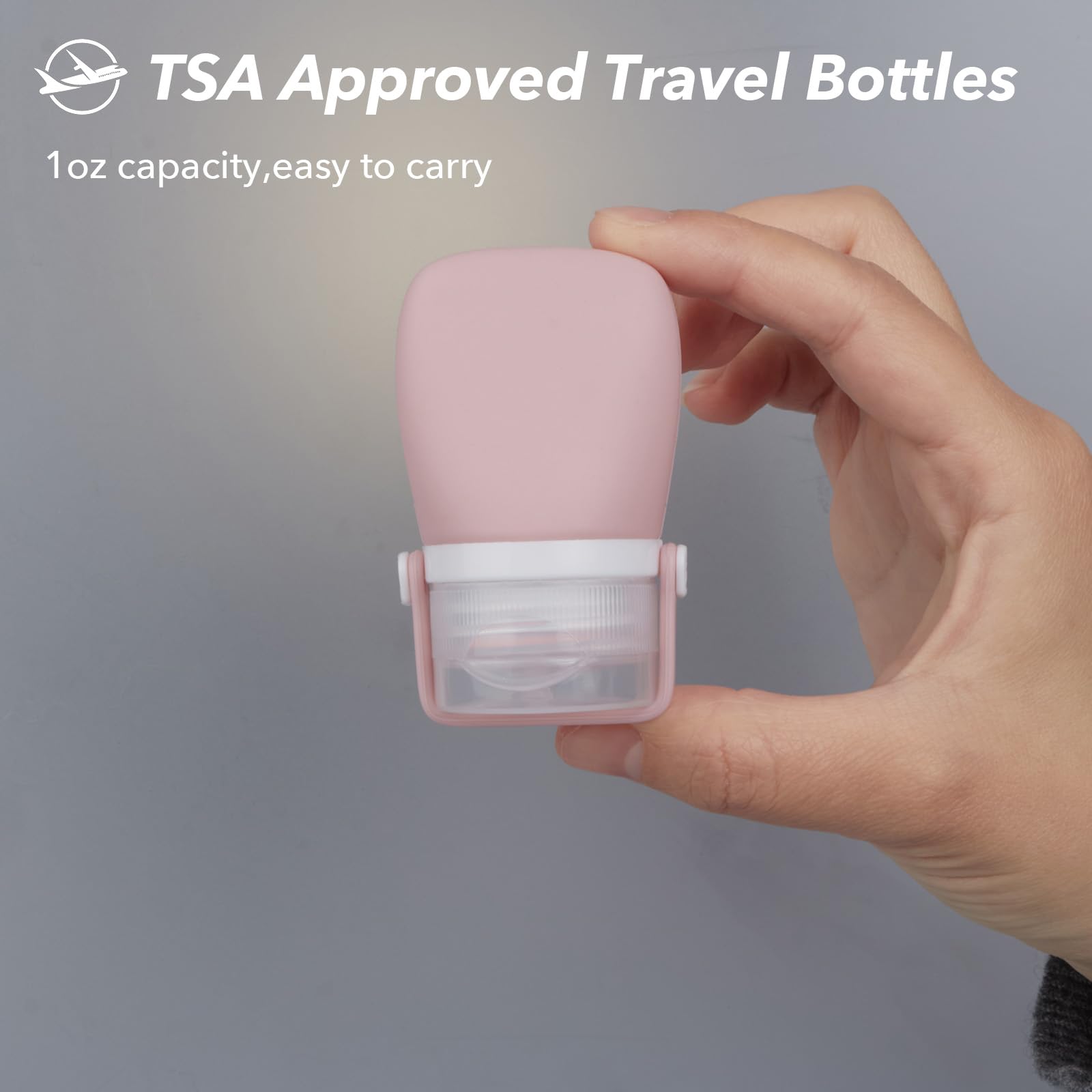 1oz Travel Bottles for Toiletries - TSA Approved Leak Proof Refillable Containers for Shampoo, Body Wash & Cosmetics | Perfect for Air Travel, Gym & Vacation Essentials