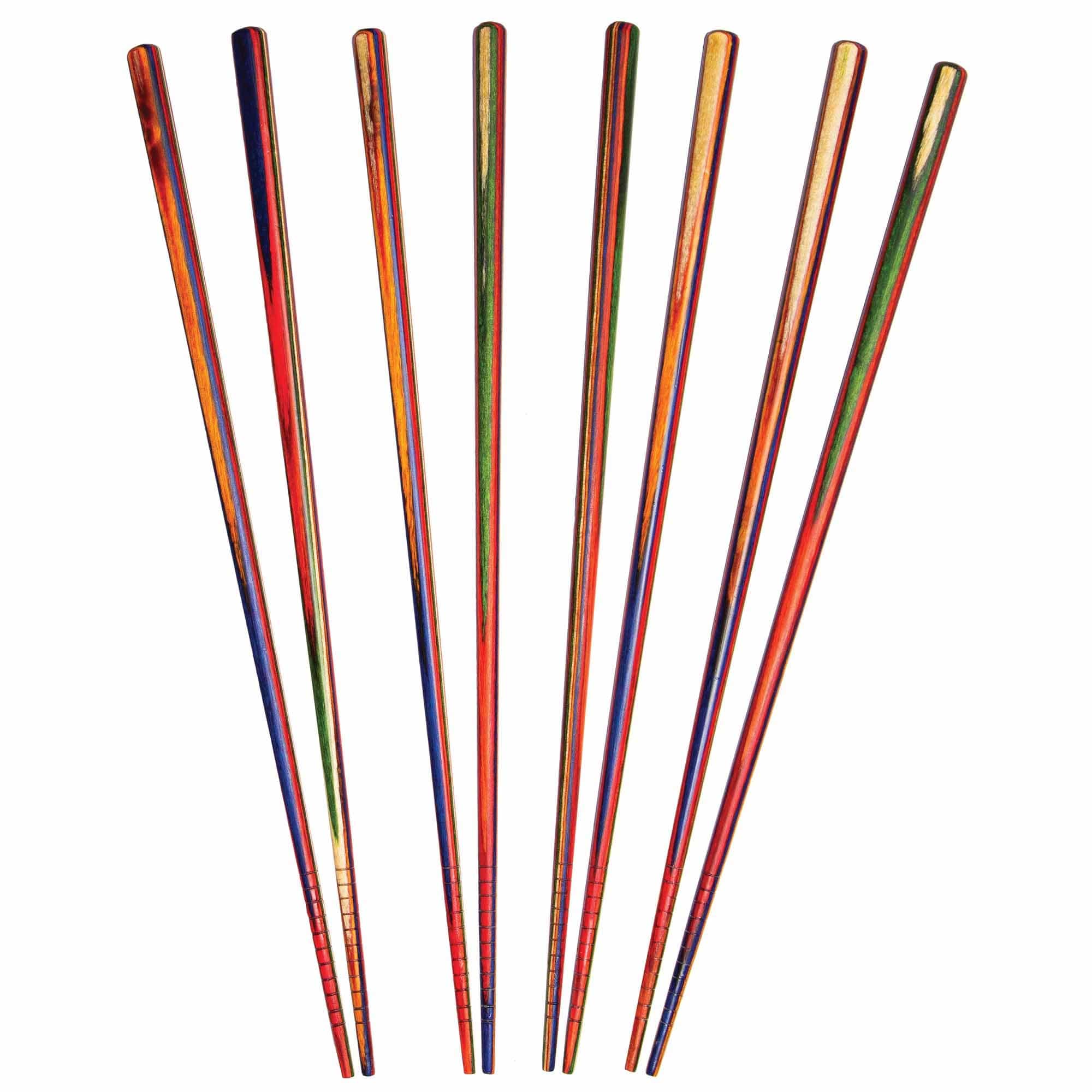 Baltique® Marrakesh Collection Reusable Chopsticks - 4 Pairs of Elegant Wooden Chopsticks for Asian Cuisine, Sushi, Ramen & Home Dining - Eco-Friendly & Dishwasher Safe