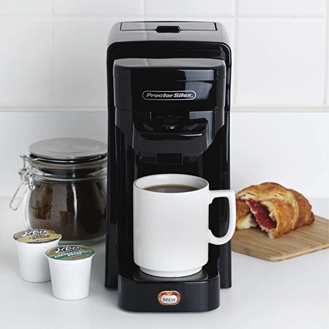 Proctor Silex 49961C Single Serve Coffee Maker - Compact & Fast Brewing for Home, Office, or Dorm Use