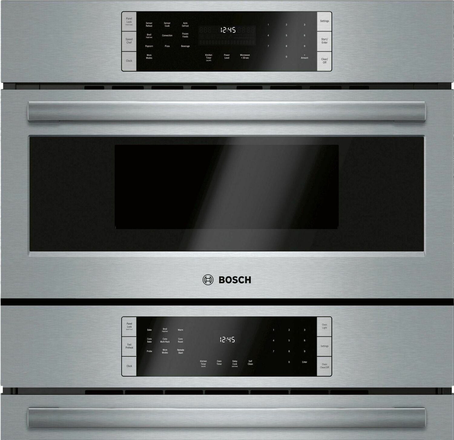 Bosch HBL8753UC 800 Series 30-Inch Stainless Steel Built-In Combination Wall Oven - Microwave, Convection & Self-Cleaning - Perfect for Modern Kitchens & Home Cooking Enthusiasts