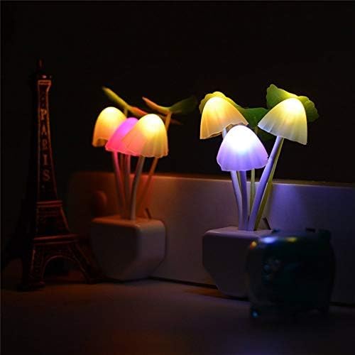 ZEZHOU 2 Pack Color Changing Mushroom Night Light - Plug-in LED Wall Lamp for Kids & Adults, Perfect for Bedroom, Nursery, Kids Room - Cute Birthday Gift & Stocking Stuffer Idea