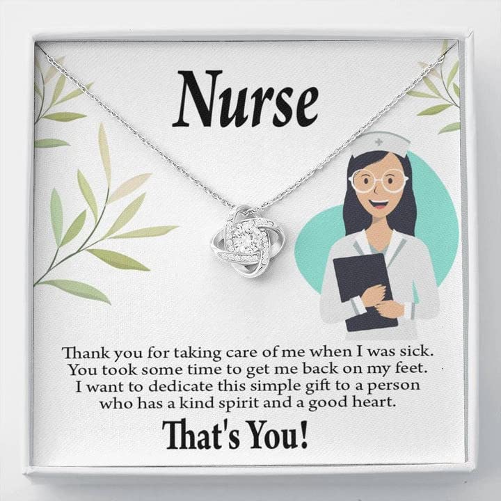 Premium Nurse Necklace with Love Knot Pendant - Thoughtful Thank You Gift for Nurses - Includes Message Card & Elegant Gift Box CLT124032 - Perfect for Graduation, Appreciation, or Nurse's Day