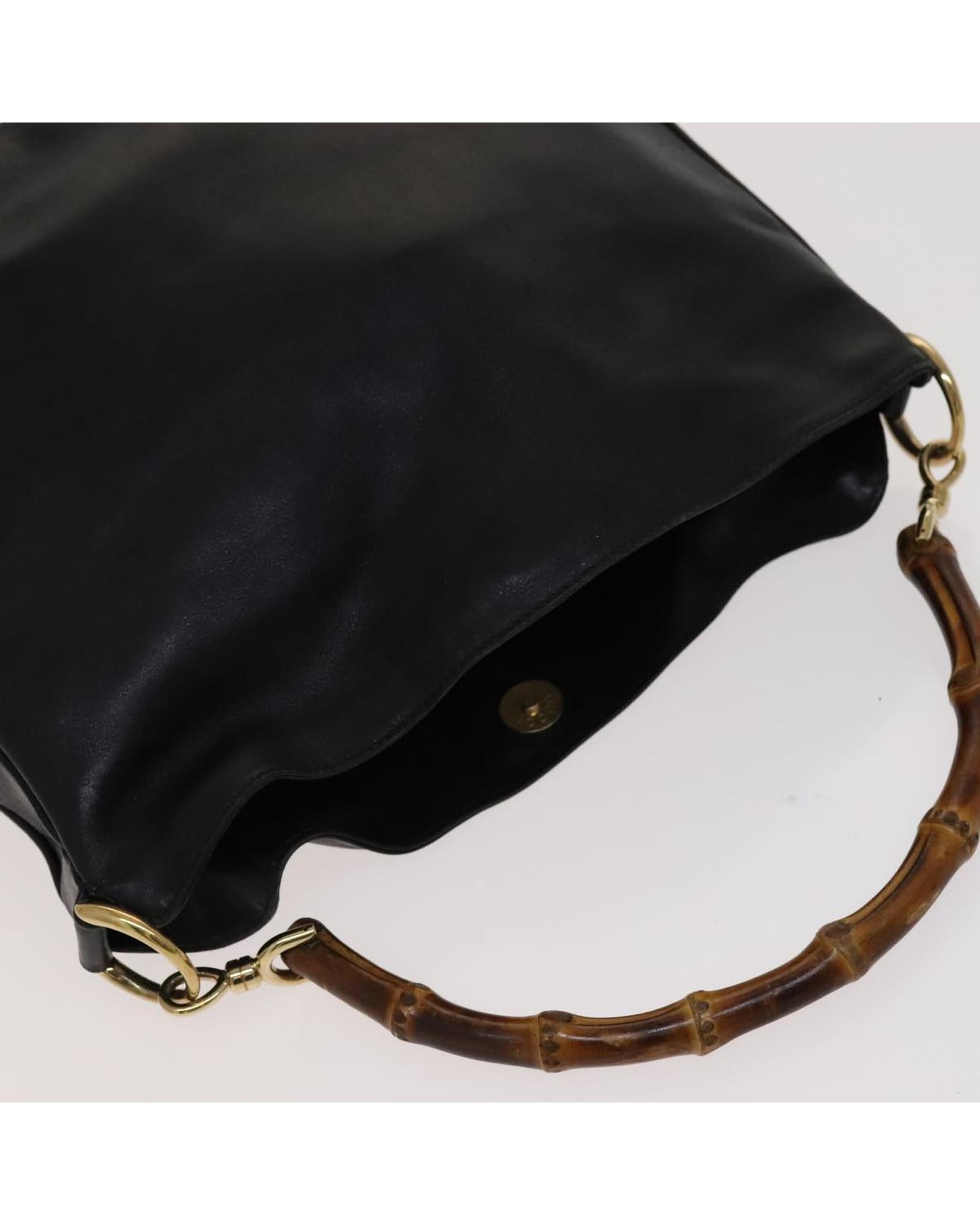 Stylish Bamboo Handle Leather Tote Bag for Women - Eco-Friendly Fashion Accessory for Work, Travel & Shopping