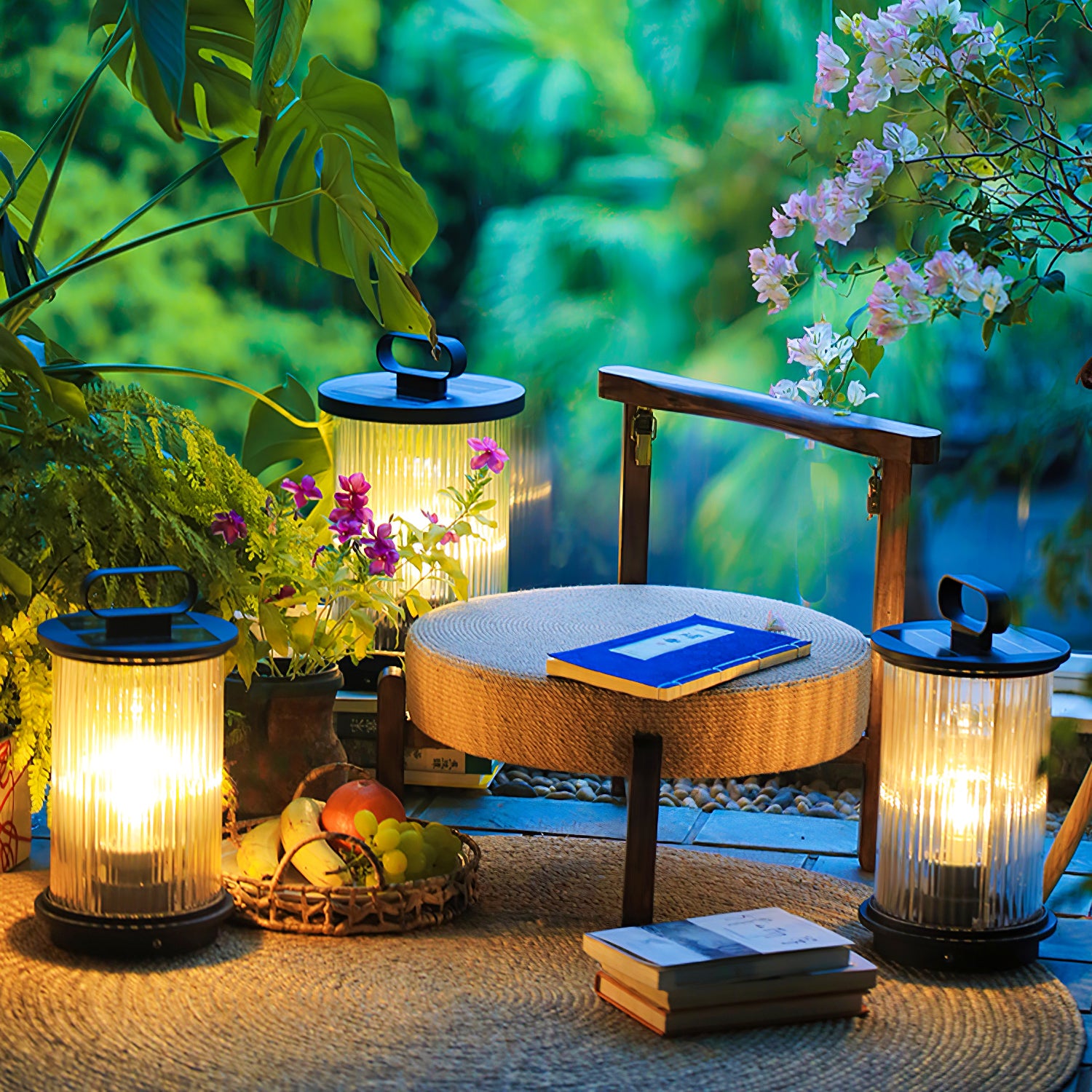 Solar Powered LED Lantern for Garden - Waterproof Outdoor Lighting for Patio, Yard, Pathway - Perfect for Camping, Backyard Decor, and Evening Ambiance