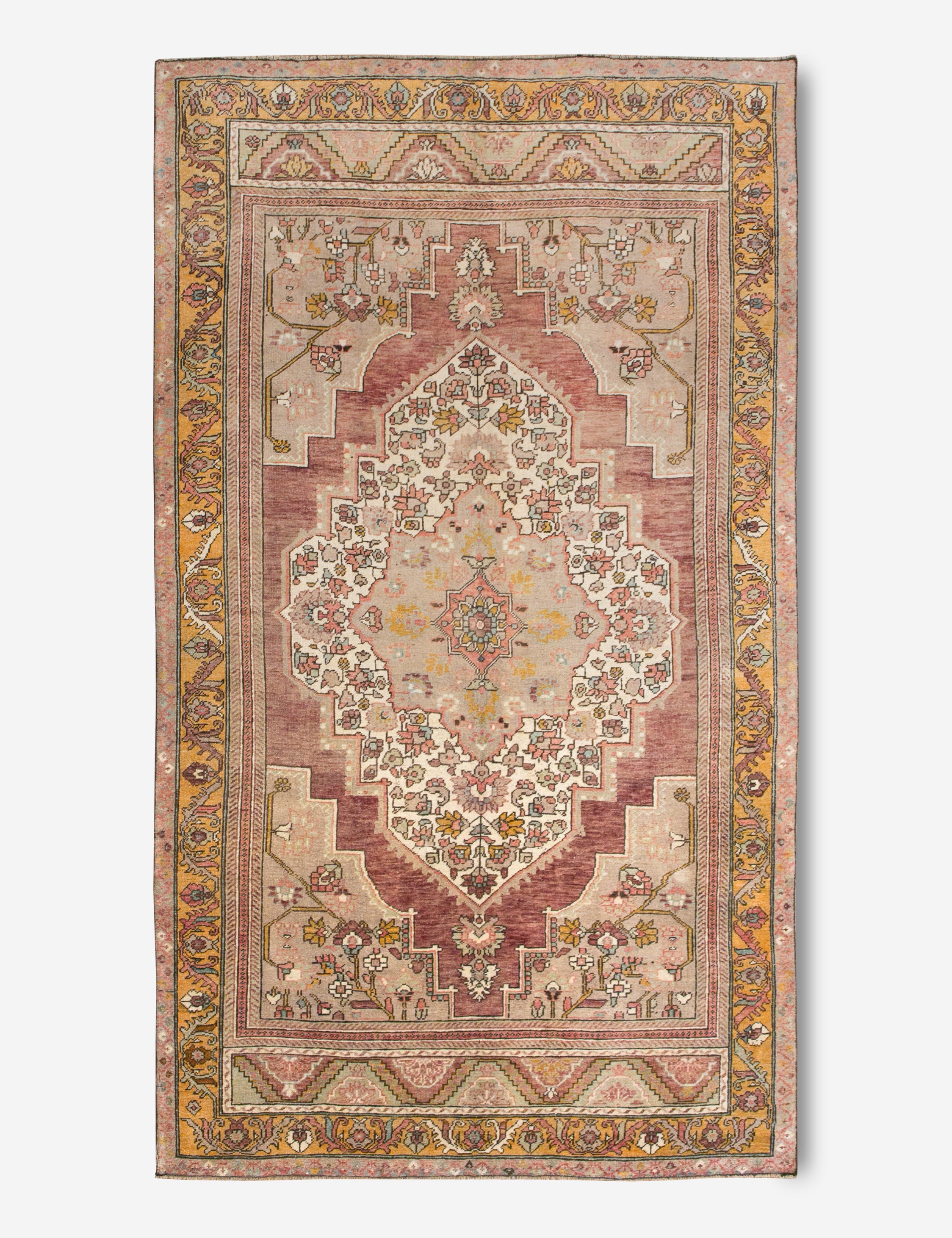 Handmade Vintage Turkish Wool Rug 5'3