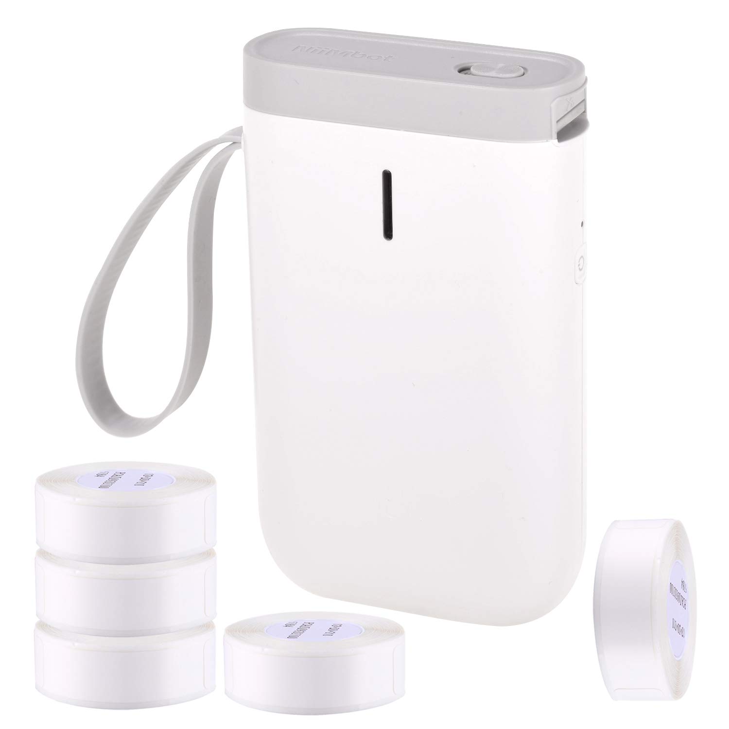 BISOFICE Portable Thermal Label Printer - Handheld Bluetooth & USB Name Tag Price Sticker Printer with 1 Roll Thermal Paper - Ideal for Home Office, Supermarket, Retail Store, Shipping & Inventory Management