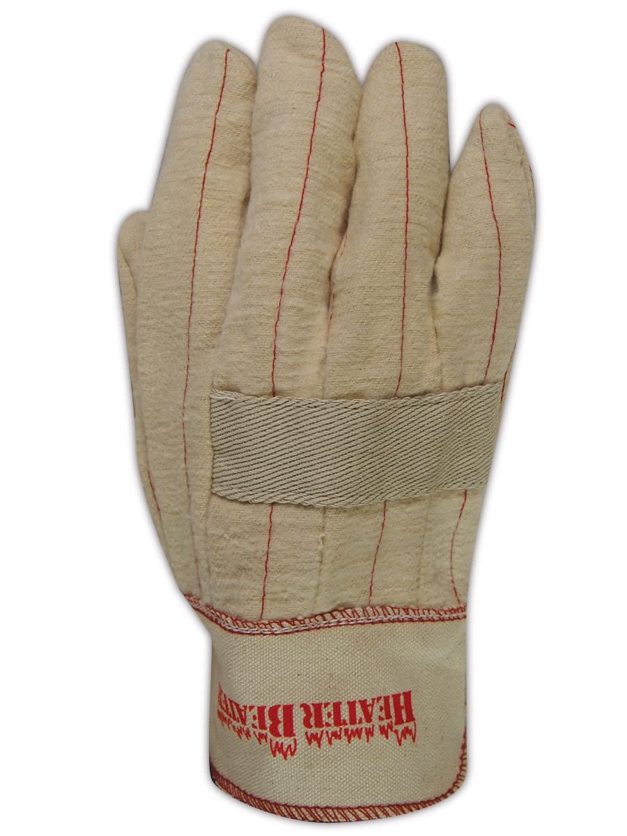 Extra Heavy Duty MAGID Heat Resistant Gloves with White Knuckle Strap - 12 Pairs for Welding, Forging & High Temperature Work (Industrial Safety Gloves for Metalworking, Construction & Fire Protection)
