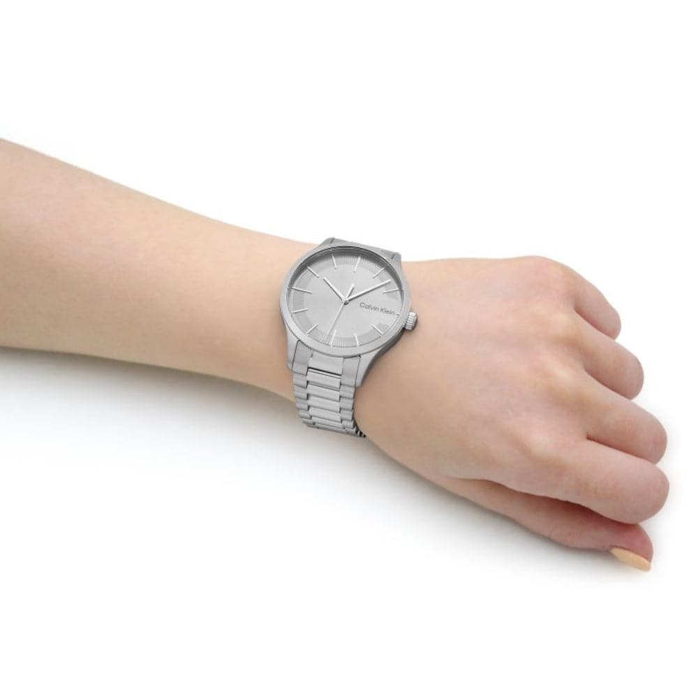 Calvin Klein 25200036 Silver Dial Stainless Steel Unisex Watch - Stylish & Durable for Everyday Wear, Office & Special Occasions