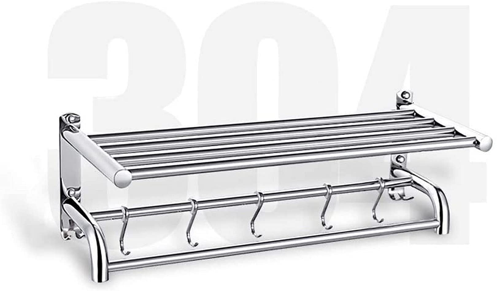 Stainless Steel Wall Mounted Towel Rack - 40cm Bathroom Towel Holder, Clothes Organizer & Storage Shelf for Bath, Hotel, Home - Durable & Space-Saving Bath Accessory for Showers, Spas & Guest Rooms