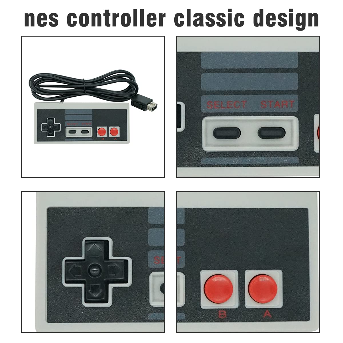 Original NES Classic Controller for Nintendo Mini (2016/2018) - 10FT Cable - Retro Gaming Accessory