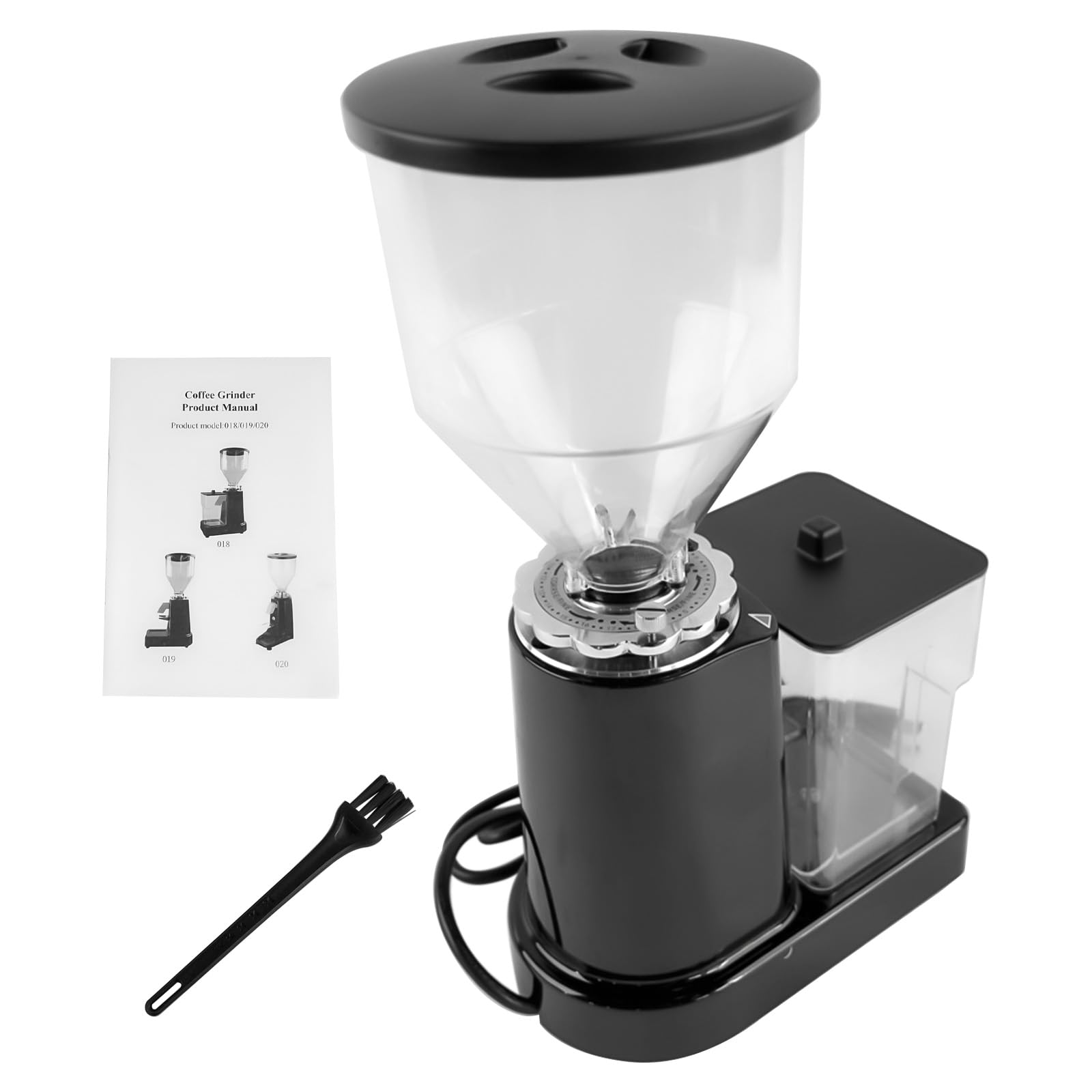 Premium Electric Coffee Bean Grinder - 35oz Large Capacity Flat Burr Grinder with 19 Adjustable Settings for Espresso, French Press & Drip Coffee - Perfect for Home & Commercial Use (Black)