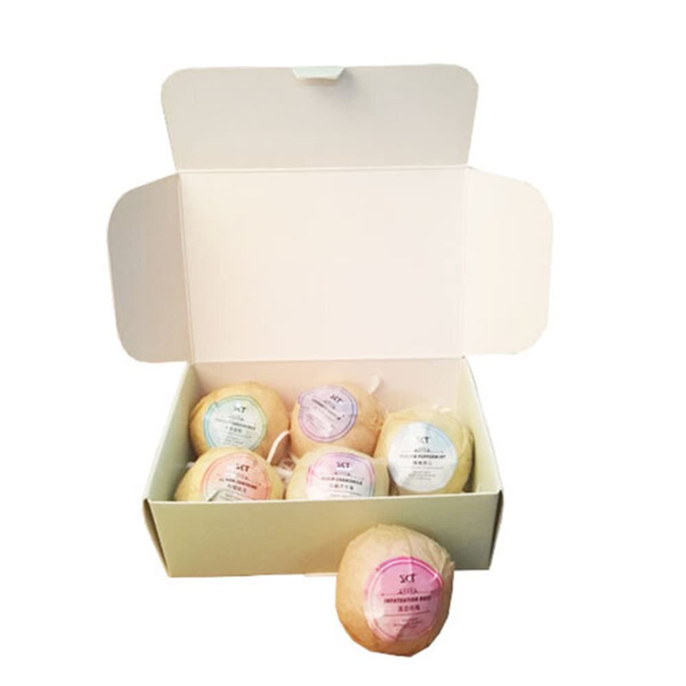 6PCS Mild East Gold Bath Salt Balls - Premium Large Colorful Bath Bombs for Relaxation & Stress Relief - Perfect for Spa, Self-Care & Gift Giving