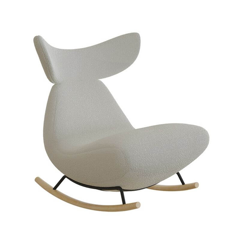 Ergonomic Wooden Rocking Chair with Wingback Design - Perfect for Living Room, Nursery, or Office Relaxation