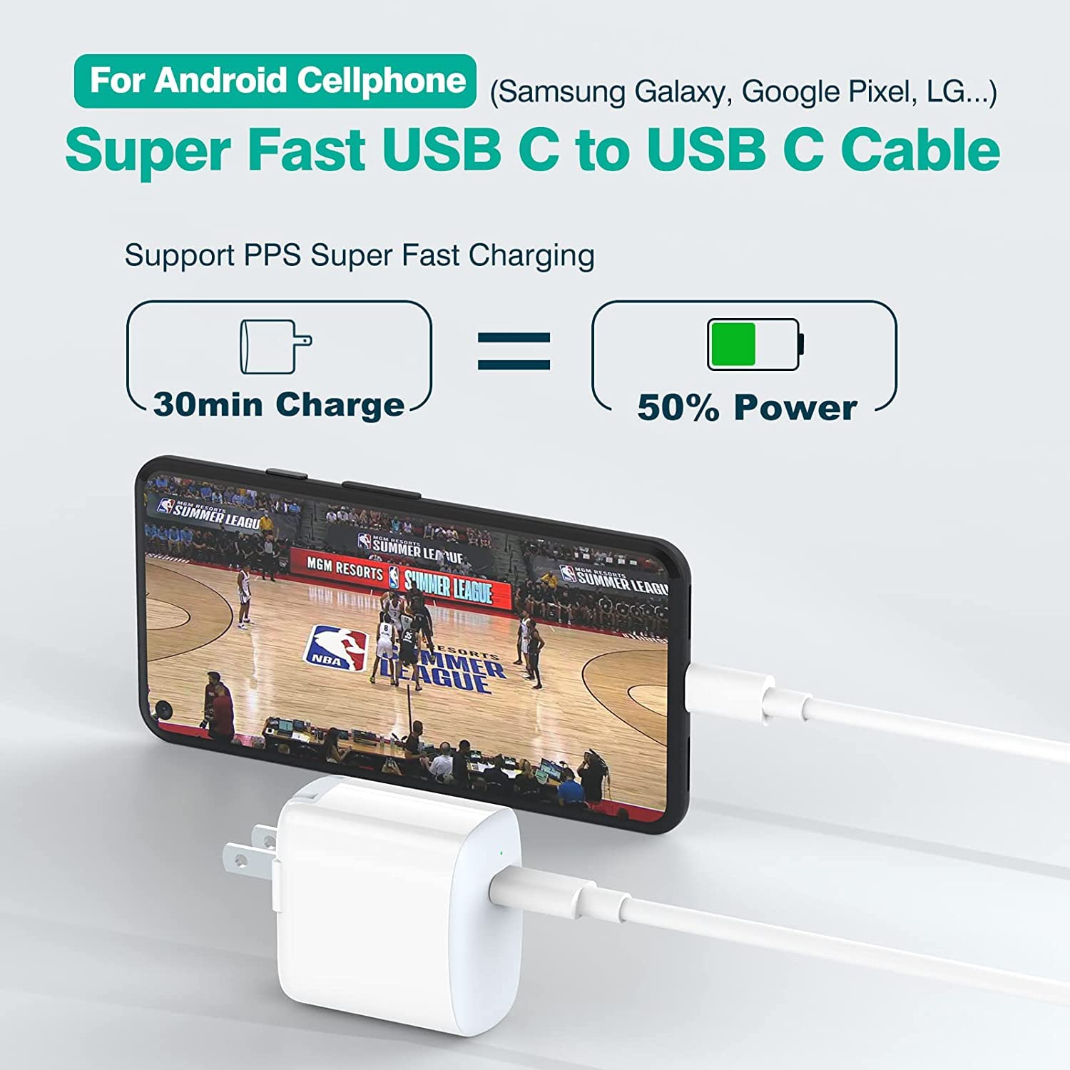 2 Pack 10FT 60W USB C to C Fast Charging Cable - Compatible with iPad Pro/Air/Mini, MacBook Air/Pro, iPhone 16/15 Pro Max, Pixel & More - Perfect for Home, Office & Travel Charging
