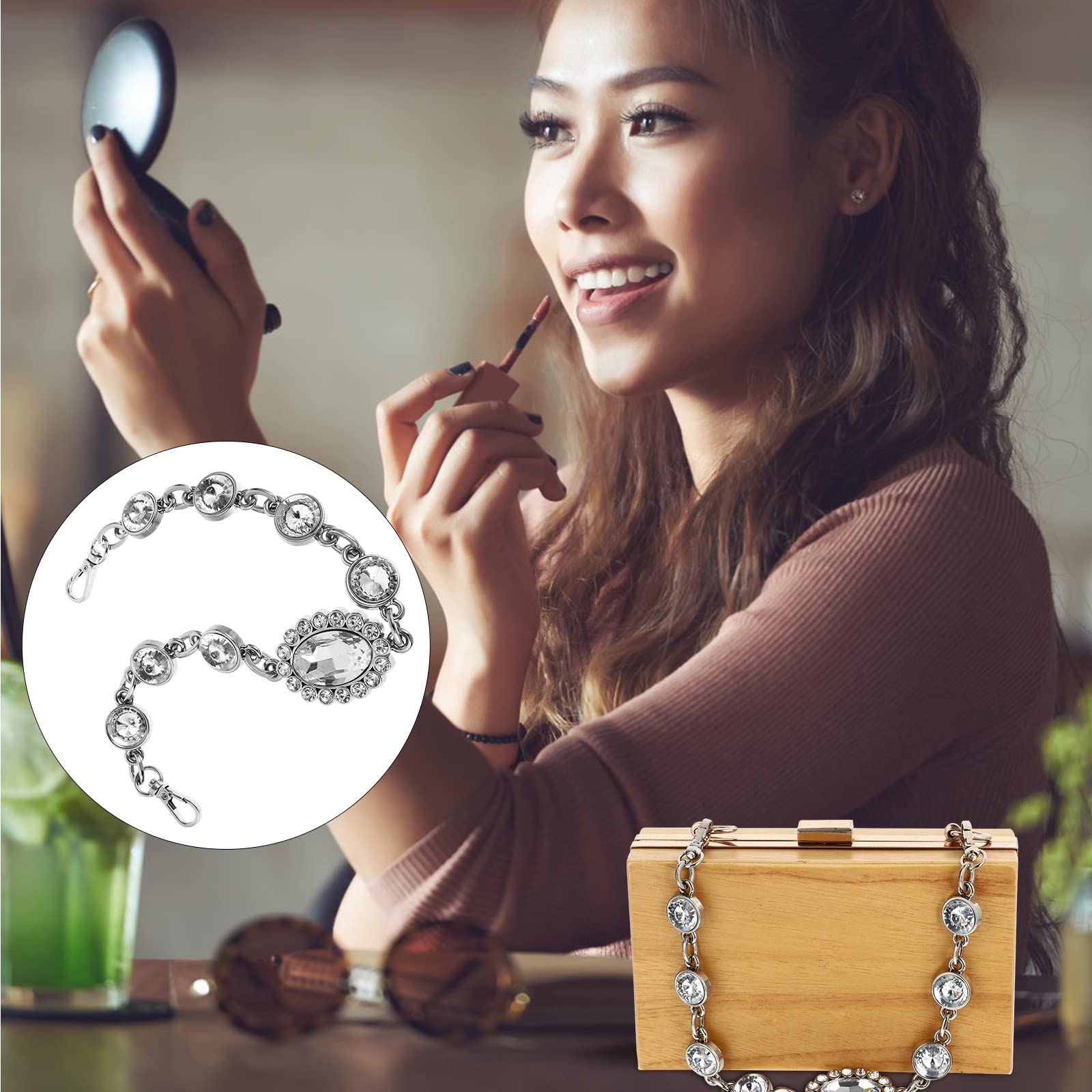 Rhinestone Bag Chain - DIY Purse Strap Decor for Handbags, Evening Bags & Clutches | Perfect for Parties, Weddings & Daily Fashion Accessories