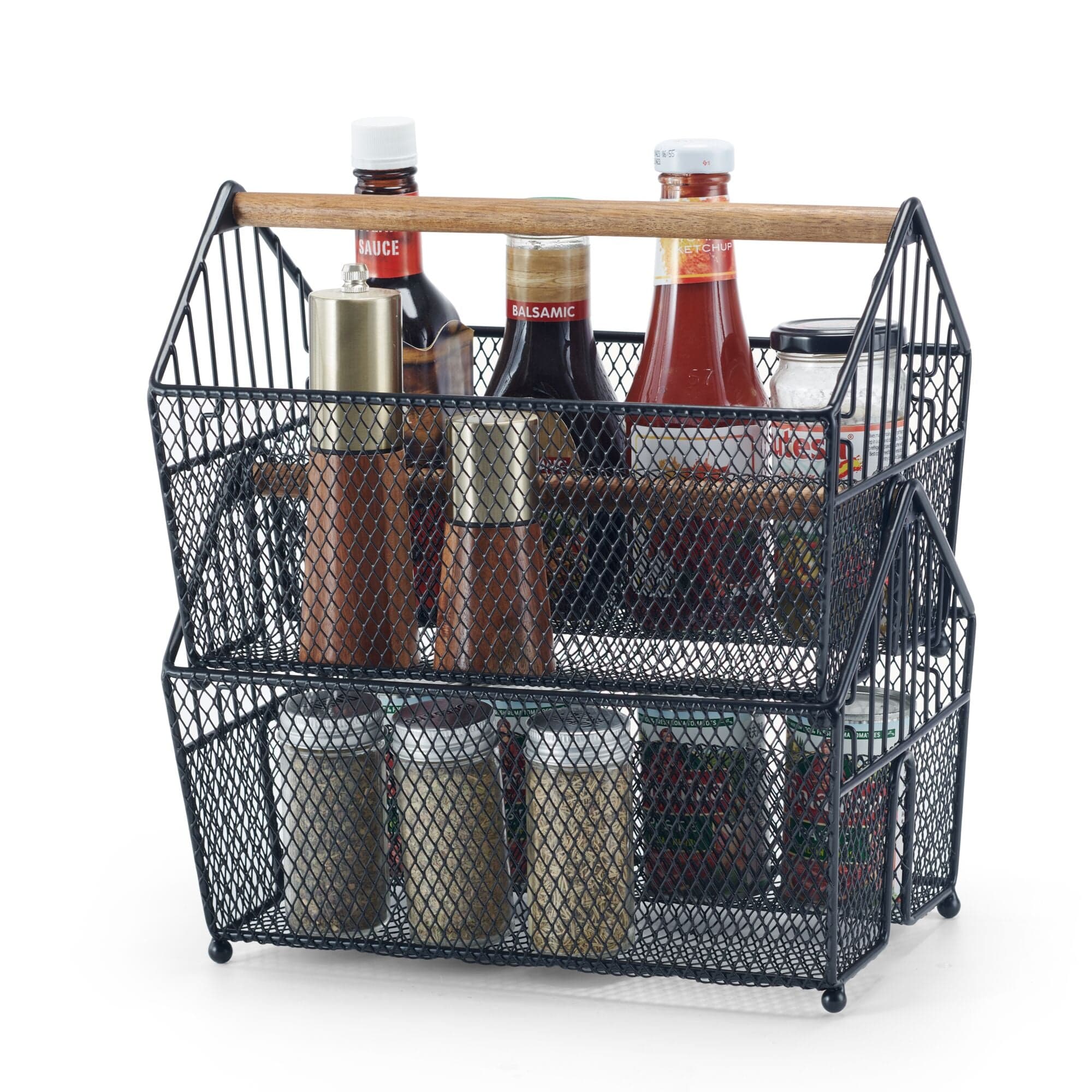 Portable Stacking Picnic Basket with Lid - Foldable Storage Organizer for Outdoor Picnics, Camping, Beach Trips & Home Organization
