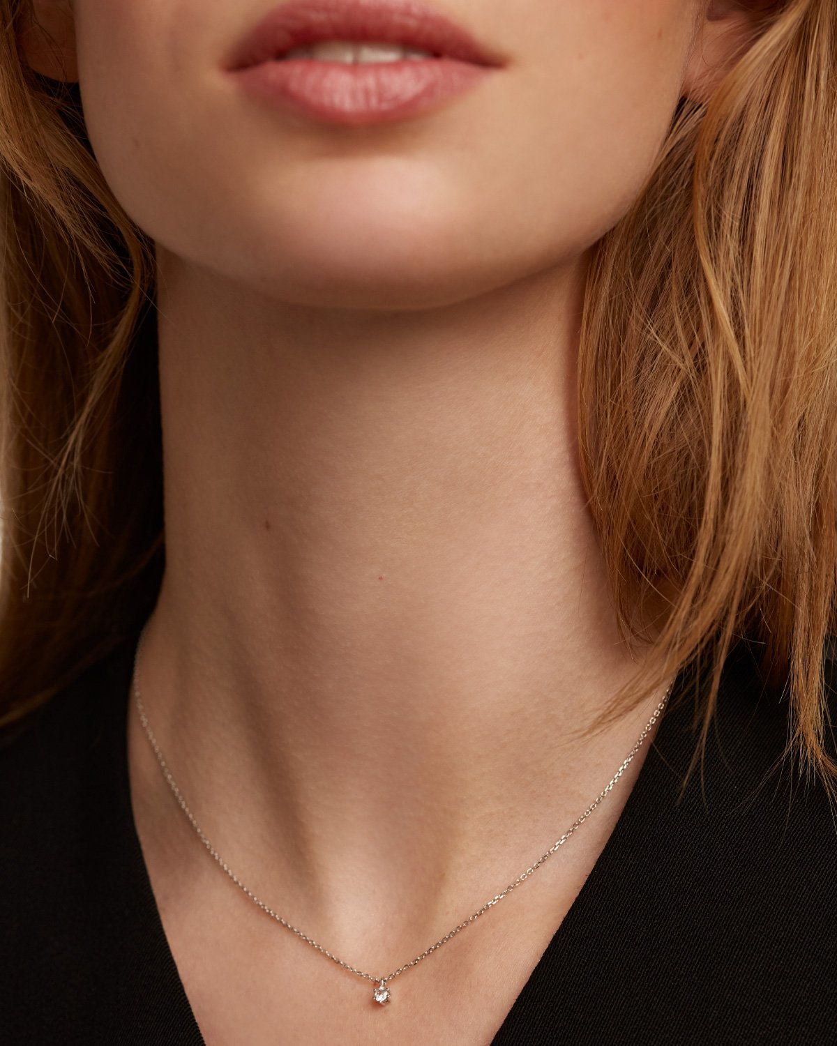 Elegant GRID White Solitary Silver Necklace for Women - Minimalist Sterling Silver Pendant Jewelry Gift for Her - Perfect for Everyday Wear, Date Nights & Special Occasions