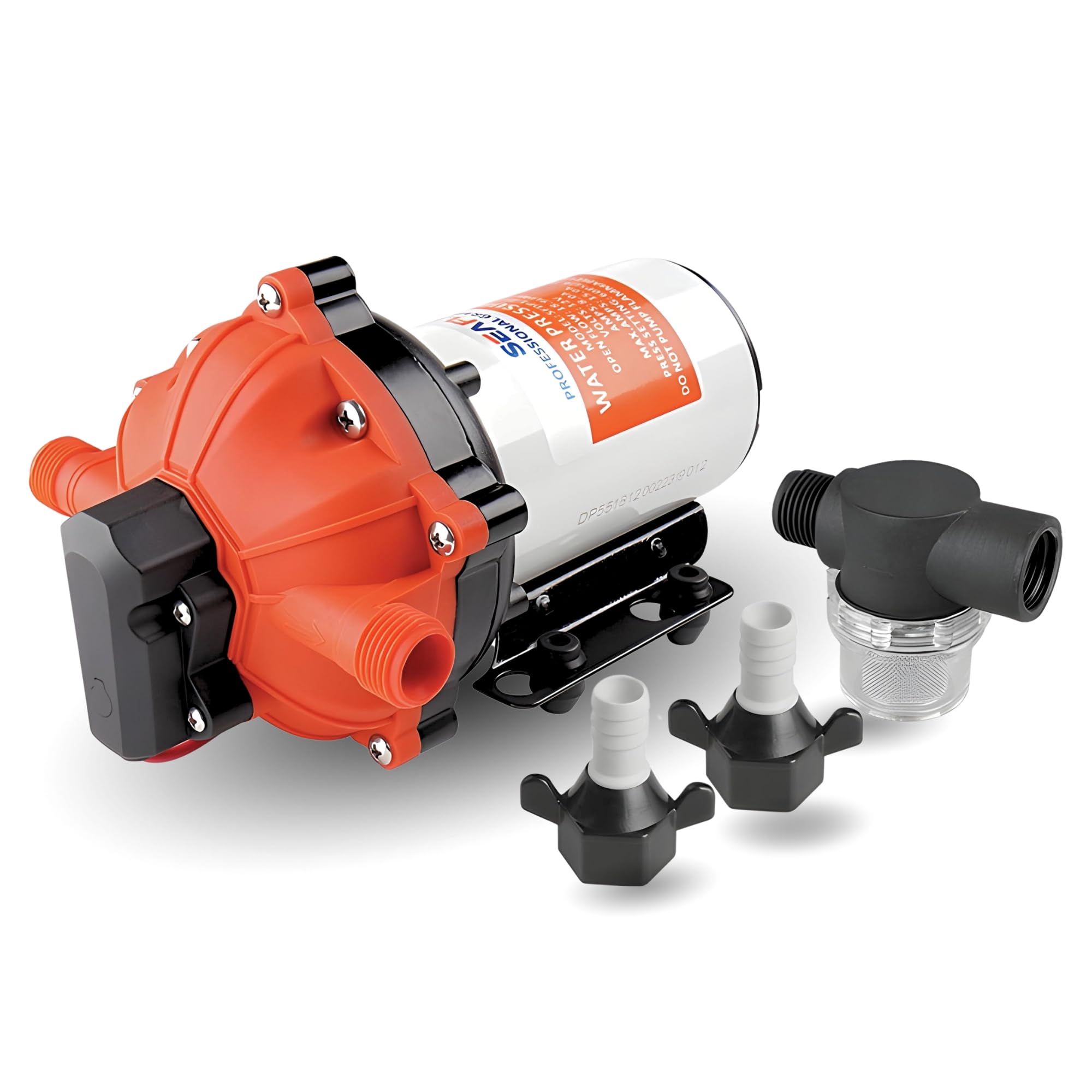 SEAFLO 55-Series 12V DC Diaphragm Pump - 5.5 GPM High Flow, 60 PSI Heavy Duty Pressure Switch, Self-Priming with Built-in Bypass | Perfect for RV Water Systems, Marine Applications, Off-Grid Living & Emergency Water Transfer