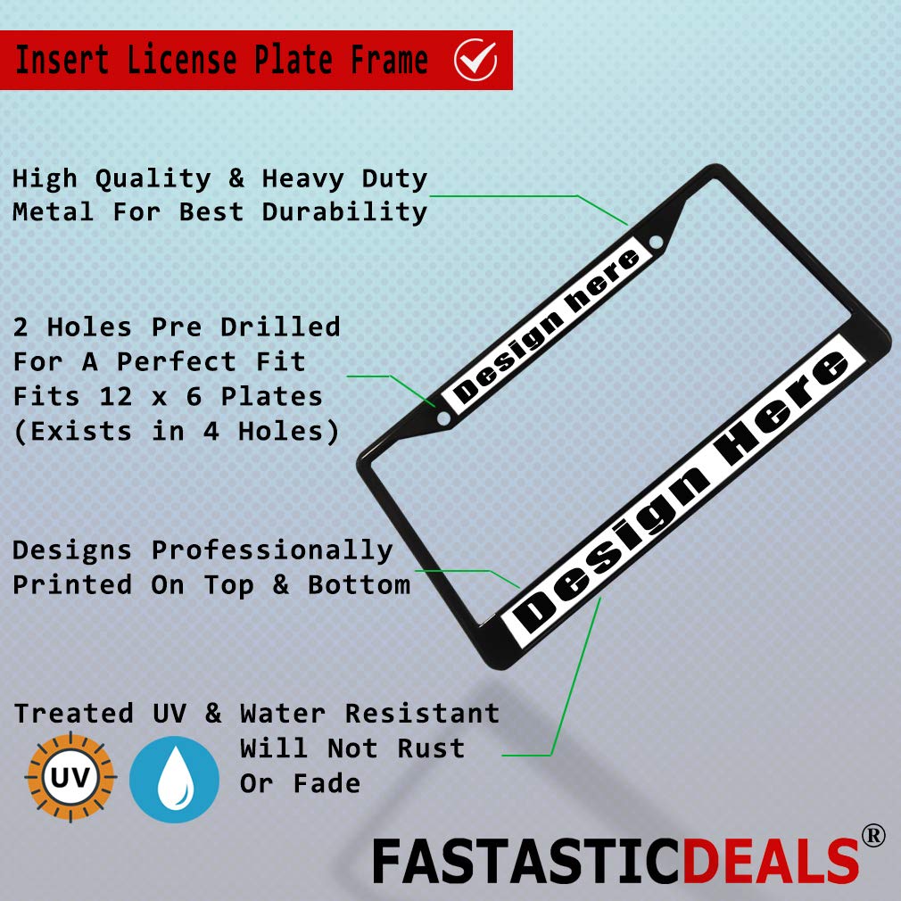 Premium Metal Insert License Plate Frame - Durable & Weatherproof RV Camping Car Accessories (Black, 2 Holes, Solid Insert) - Perfect for Road Trips & Outdoor Adventures