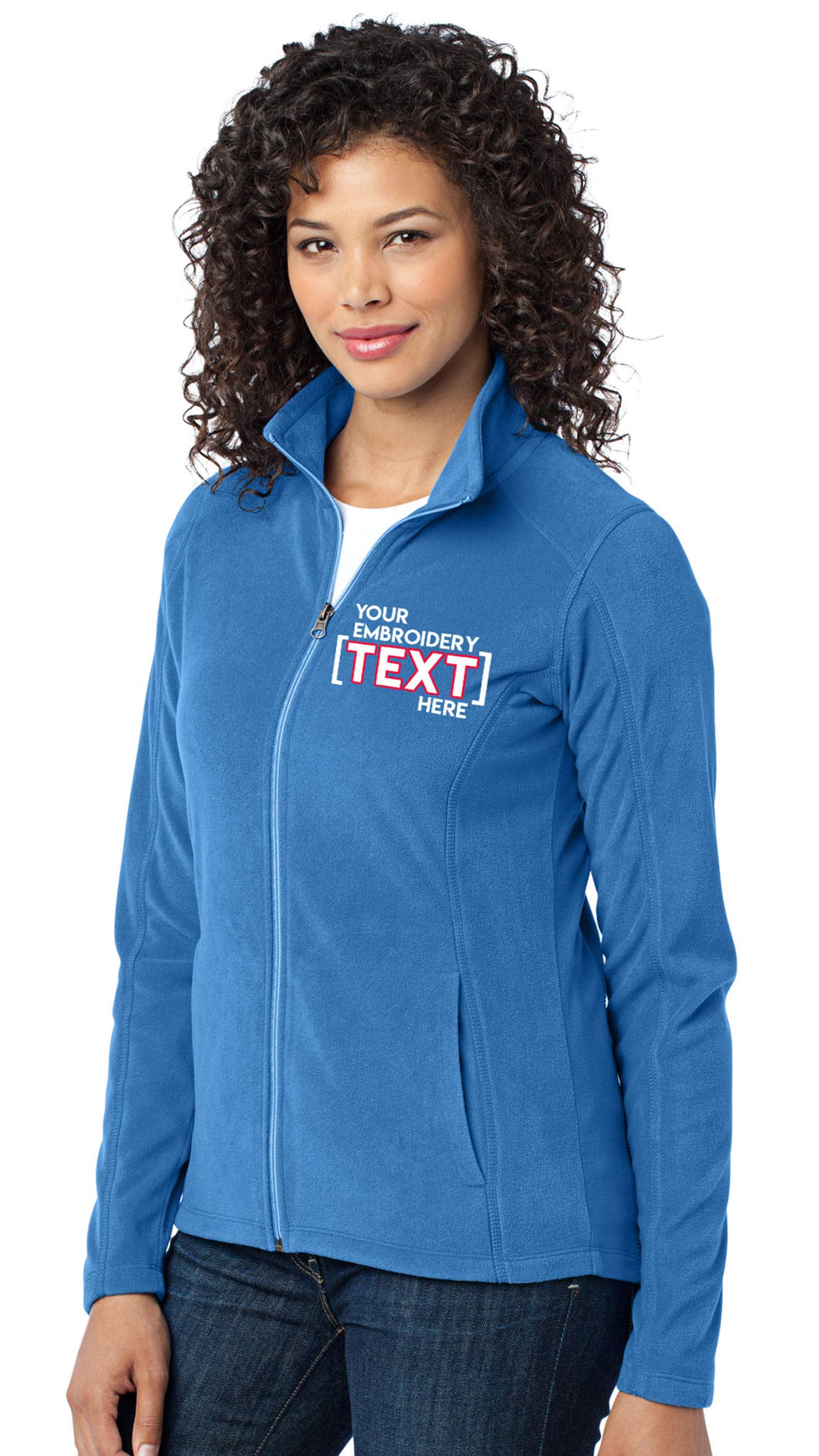 Custom Embroidered Lightweight Jacket for Women - Personalized Text Fleece Zip Up Hoodie - Perfect for Outdoor Activities, Casual Wear & Gifts